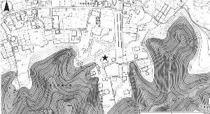 第7図　安房神社洞窟遺跡周辺の地形図